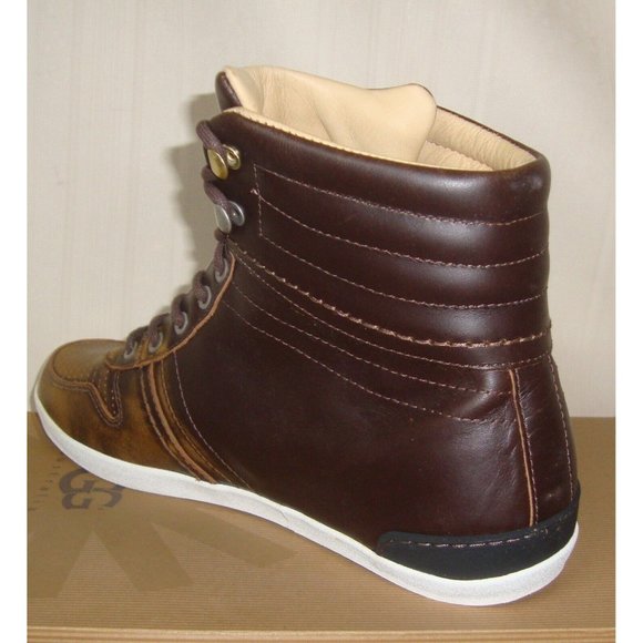 UGG  EMPIRE Men's Chestnut Leather Sneakers Size US 9,EU 42 EM-PIRE NIB #1000642 - Picture 5 of 8